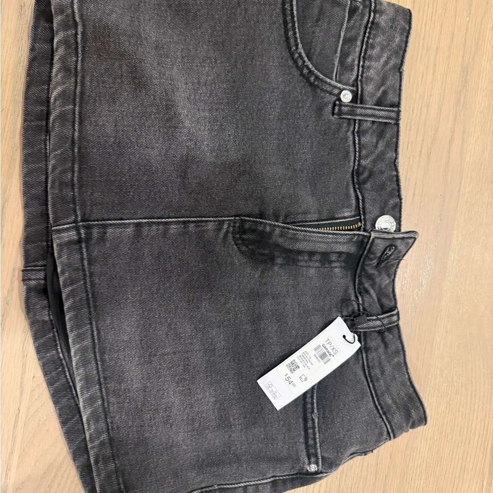 Black Denim Garage Mini Skirt